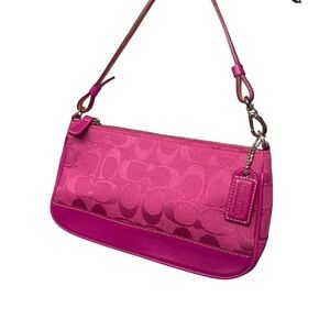 VTG Y2K Coach Hot Pink Monogram Demi Shoulder Bag Purse V-Day
